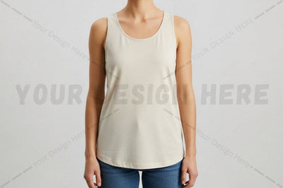 Minimalist white tank top for women Mock Up Photo Regulrcrative 