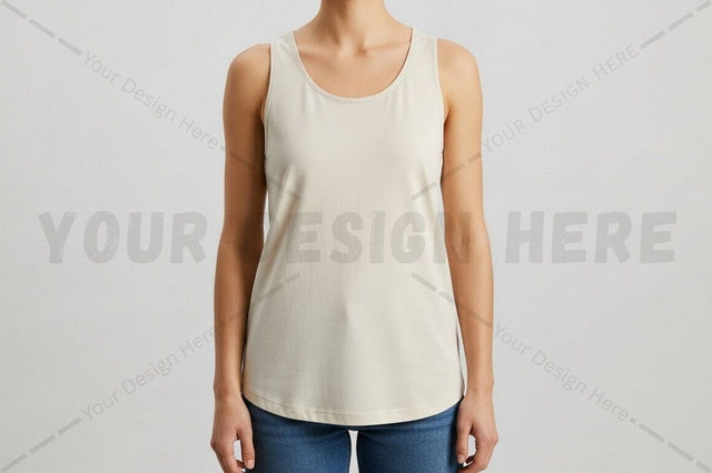 Minimalist white tank top for women Mock Up Photo Regulrcrative 