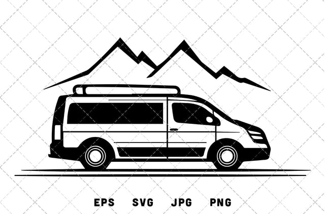 Minivan Vector Graphics - JPG, SVG, PNG, EPS - Digital Download with Commercial License for Cricut, Silhouette, Scan N Cut Crafting SVG Loveleen Kaur 