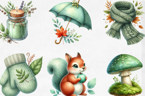 Mint Fresh Green Autumn Clipart Sublimation SVGista 