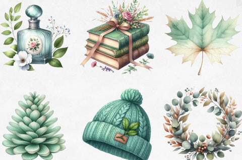 Mint Fresh Green Autumn Clipart Sublimation SVGista 