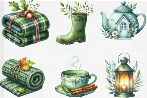 Mint Fresh Green Autumn Clipart Sublimation SVGista 