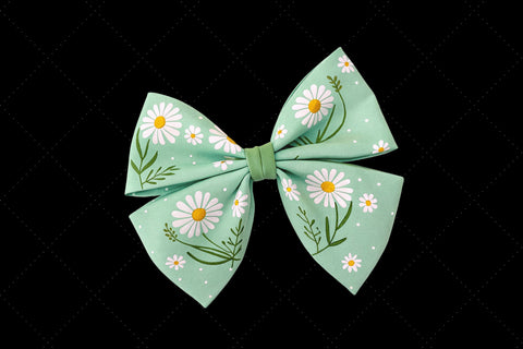 Mint Green Daisy Coquette Bow Clipart, mint green bow, coquette bow clipart, spring floral bow, daisy flower bow, digital bow design, mint floral bow, fresh coquette bow, spring daisy clipart, floral bow design, green daisy bow Sublimation FloridPrintables 