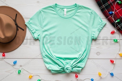 Mint green knot front t-shirt Mock Up Photo Designangry 