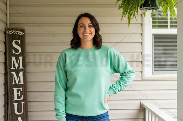 Mint green long sleeve t-shirt mockup Mock Up Photo Designangry 