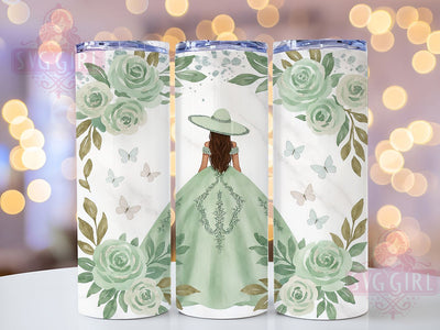 Mint Green Quinceañera Tumbler, Quinceañera Cup Design, 20oz Sublimation Wrap, Quinceañera Tumbler, Green Birthday Tumbler, Custom Quinceañera Wrap, Fiesta Tumbler PNG Sublimation SvggirlplusArt 