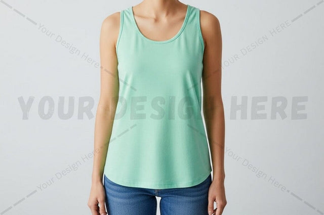 Mint green women's tank top Mock Up Photo Regulrcrative 