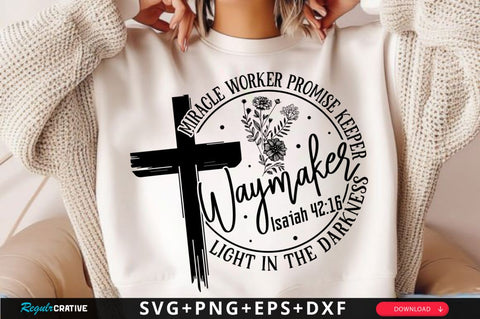 Miracle worker promise SVG, Christian Floral SVG, Retro Christian SVG, Bible Verse SVG, Flower Jesus SVG Design SVG Regulrcrative 