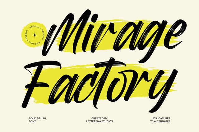 Mirage Factory - Bold Brush Font Font Letterena Studios 