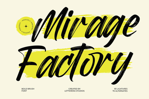 Mirage Factory - Bold Brush Font Font Letterena Studios 