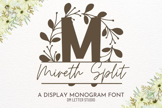 Mireth Split Monogram Font Font Dm Letter Studio 