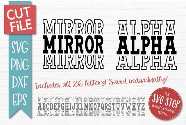 Mirror Alphabet Font SVG | Stacked Mirror Letters | Monogram Cut File Bundle | Cricut Silhouette Ready SVG The SVG Stop 