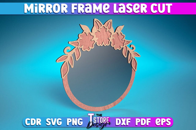 Mirror Frame Laser Cut | Home Design Laser Cut Design | CNC Files SVG The T Store Design 