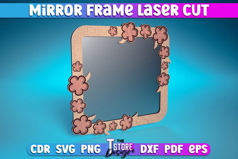 Mirror Frame Laser Cut | Home Design Laser Cut Design | CNC Files SVG The T Store Design 