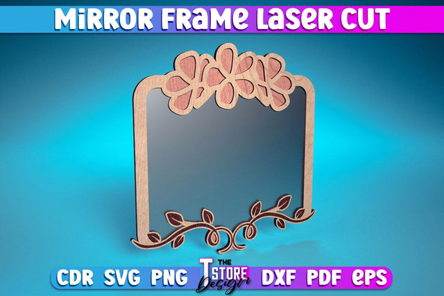 Mirror Frame Laser Cut | Home Design Laser Cut Design | CNC Files SVG The T Store Design 