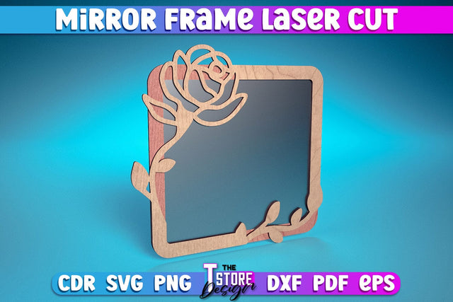 Mirror Frame Laser Cut | Home Design Laser Cut Design | CNC Files SVG The T Store Design 