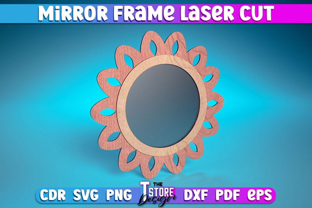 Mirror Frame Laser Cut | Home Design Laser Cut Design | CNC Files SVG The T Store Design 