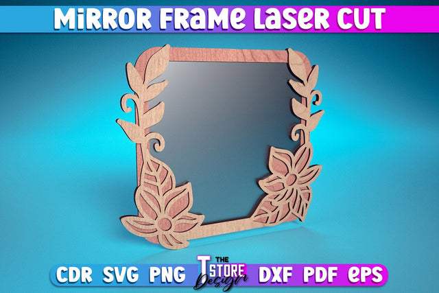 Mirror Frame Laser Cut | Home Design Laser Cut Design | CNC Files SVG The T Store Design 