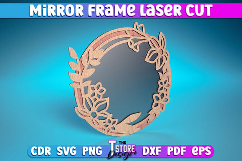 Mirror Frame Laser Cut | Home Design Laser Cut Design | CNC Files SVG The T Store Design 