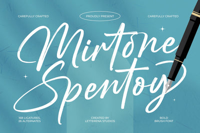 Mirtone Spentoy - Bold Brush Font Font Letterena Studios 
