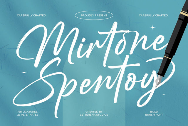 Mirtone Spentoy - Bold Brush Font Font Letterena Studios 