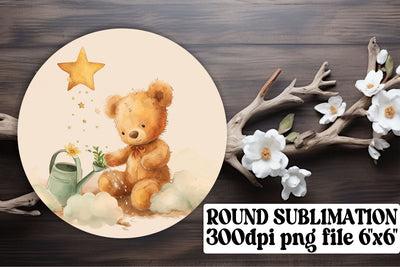Mischievous Circle Ornaments with Bears Sublimation afrosvg 