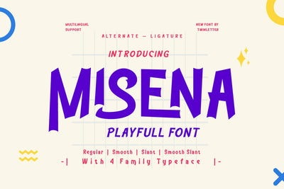 Misena - Playful Display Font Font twinletter 