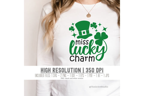 Miss Lucky Charm Svg | Little Miss St Patricks Day Svg SVG TonisArtStudio 