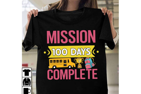 Mission 100 Days Complete SVG | School Gnome 100 Days SVG SVG BlackCatsMedia 