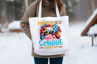 Mission 100 days of school completed PNG Design Sublimation Designangry 