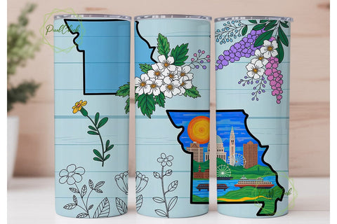 Missouri State Flower 20oz Tumbler Wrap Sublimation PixelChick 