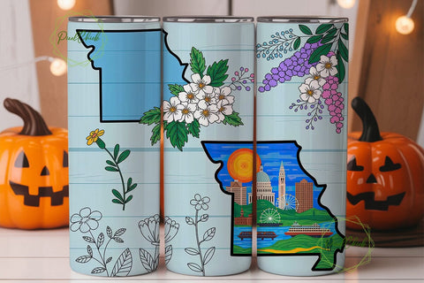 Missouri State Flower 20oz Tumbler Wrap Sublimation PixelChick 