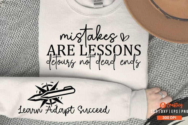 Mistakes are lessons detours not dead ends Sleeve SVG Design SVG Designangry 