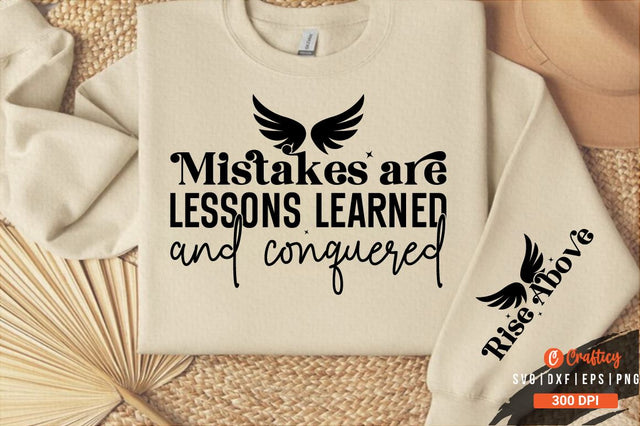 Mistakes are lessons learned and conquered Sleeve SVG Design SVG Designangry 