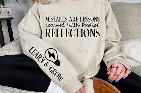 Mistakes are lessons learned with positive reflections Sleeve SVG Design SVG Designangry 