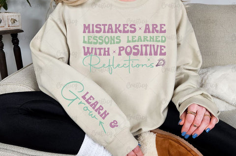 Mistakes are lessons learned with positive reflections Sleeve SVG Design SVG Designangry 
