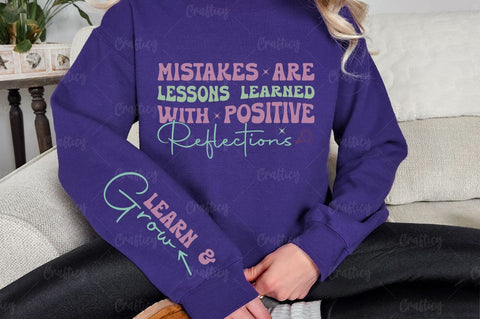 Mistakes are lessons learned with positive reflections Sleeve SVG Design SVG Designangry 