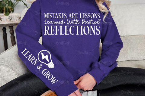 Mistakes are lessons learned with positive reflections Sleeve SVG Design SVG Designangry 