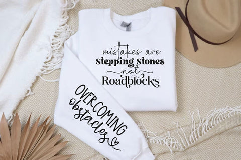 Mistakes are Stepping Stones Not Roadblocks Sleeve SVG Design, Inspirational sleeve SVG, Motivational Sleeve SVG Design, Positive Sleeve SVG SVG Regulrcrative 