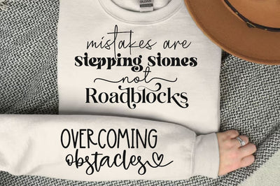 Mistakes are Stepping Stones Not Roadblocks Sleeve SVG Design, Inspirational sleeve SVG, Motivational Sleeve SVG Design, Positive Sleeve SVG SVG Regulrcrative 