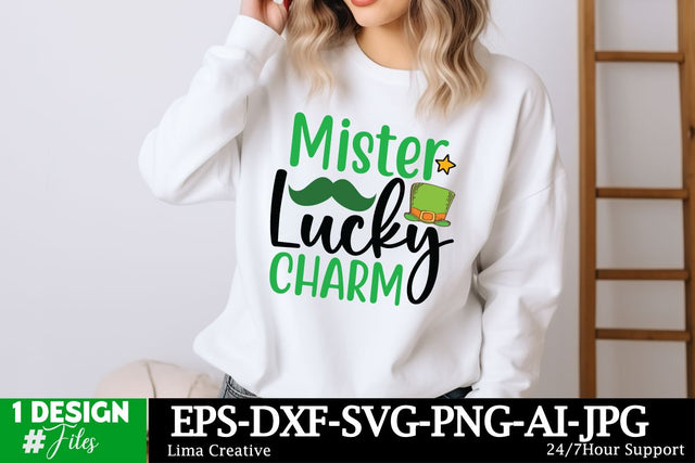 Mister Lucky Charm SVG Cut File, Happy St.Patrick's Day, St.Patrick's Day Sublimation, St.Patrick's Day T-shirt Design, St.Patrick's Day Graphic Illustration SVG Insomnia Std 