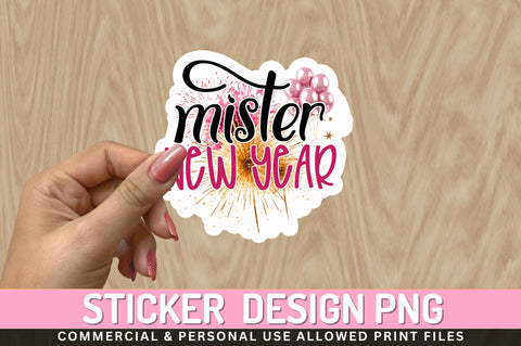 Mister new year Sticker Design Sublimation Regulrcrative 