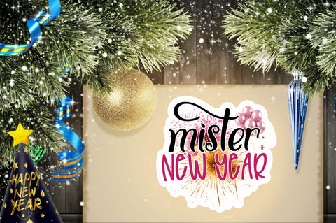 Mister new year Sticker Design Sublimation Regulrcrative 