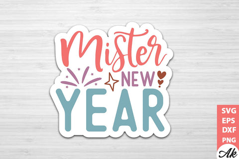 Mister new year Stickers Design SVG akazaddesign 