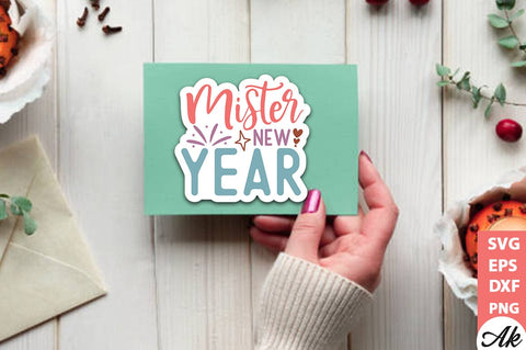 Mister new year Stickers Design SVG akazaddesign 