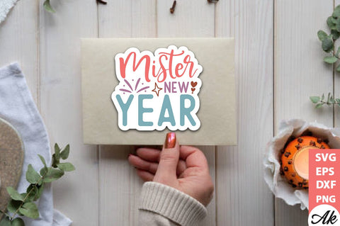 Mister new year Stickers Design SVG akazaddesign 