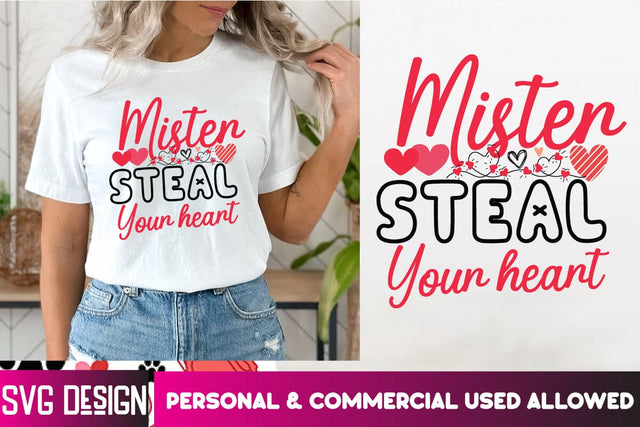 Mister Steal Your heart SVG Design, Mister Steal Your heart Kids SVG Design, Valentine SVG Design, Valentine's Day SVG SVG BlackCatsMedia 