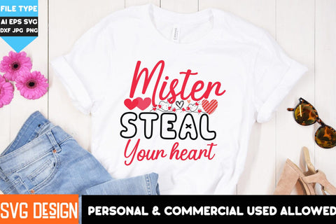 Mister Steal Your heart SVG Design, Mister Steal Your heart Kids SVG Design, Valentine SVG Design, Valentine's Day SVG SVG BlackCatsMedia 