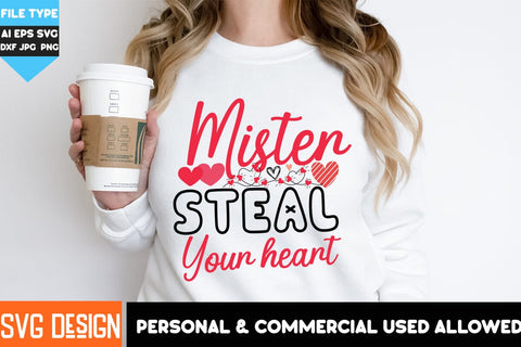 Mister Steal Your heart SVG Design, Mister Steal Your heart Kids SVG Design, Valentine SVG Design, Valentine's Day SVG SVG BlackCatsMedia 