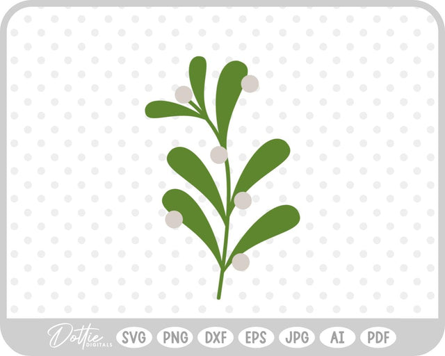 Mistletoe Christmas Plant SVG DottieDigitals 